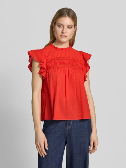 VERO MODA regular fit blousetop van puur katoen model 'TRINE' Rood - 4