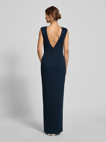 Lauren Ralph Lauren Abendkleid mit Rundhalsausschnitt und Raffungen Modell 'EBRELLE' Dunkelblau 5