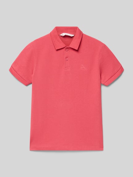 Produktfoto, Poloshirt aus Baumwolle von Mango in Rosa, kurzer Ärmel, Polokragen, gerader Schnitt, reine Baumwolle, Größe 116, glatte Textur
