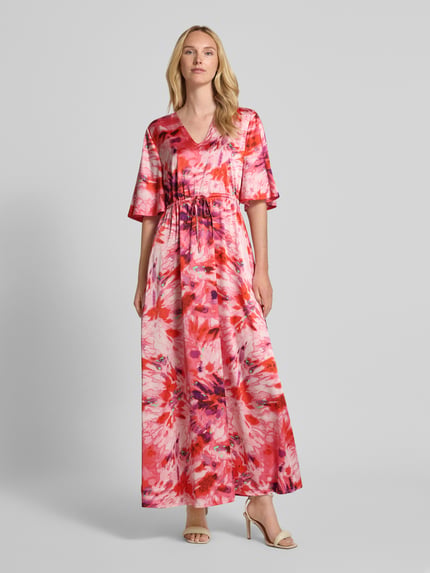 b.young Maxikleid mit Bindegürtel Modell 'FARINELA' Hellrot 4