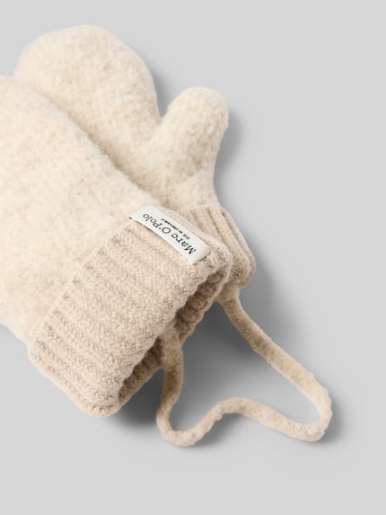 Marc O'Polo Fäustling aus Schurwolle mit Kordel Offwhite 2