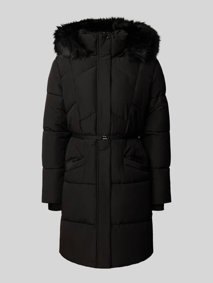 Jake*s Collection Steppmantel mit Kapuze und Taillengürtel Black 2