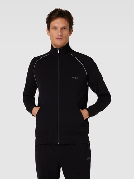 BOSS Sweatjacke mit Label-Stitching Modell 'Mix&Match' Black 4