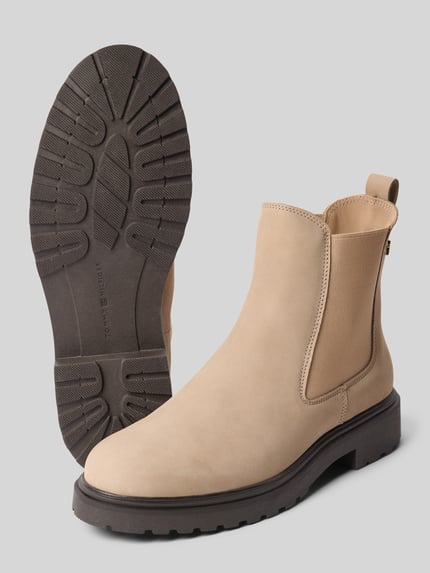 Tommy Hilfiger Chelsea Boots aus echtem Nubukleder Taupe 4