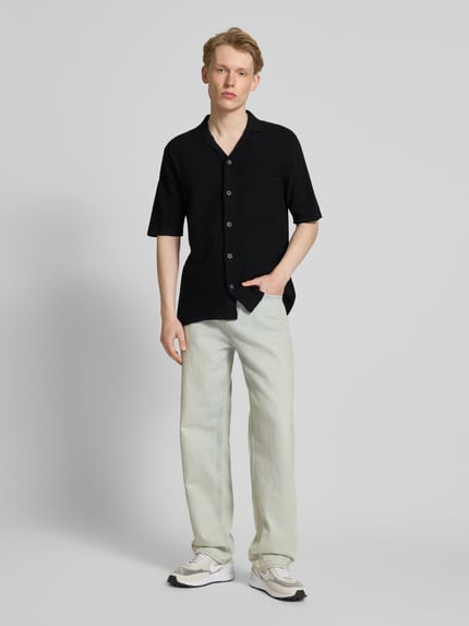 ONLY & SONS Koszula casualowa o kroju regular fit z kołnierzem z połami model ‘TONY’ Czarny 1