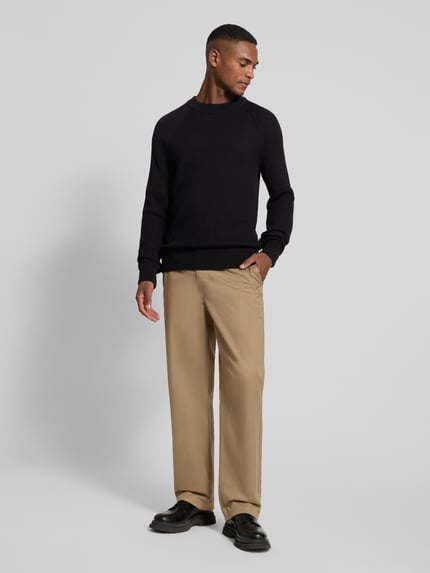 Casual Friday Strickpullover mit Rundhalsausschnitt Modell 'Kristian' Black 1