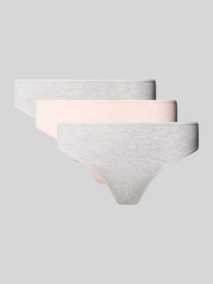 Produktfoto, String aus Baumwoll-Mix mit Modal-Anteil im 3er-Pack von PUMA, Dames string in set van 3, mix van katoen en modal, zachte textuur, neutrale kleuren