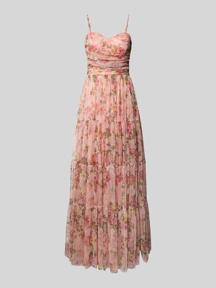 Lace & Beads Abendkleid mit Herz-Ausschnitt Pink 2