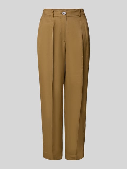 MANGO Loose Fit Stoffhose aus Viskose-Leinen-Mix Modell 'MOSKITO' Oliv 2
