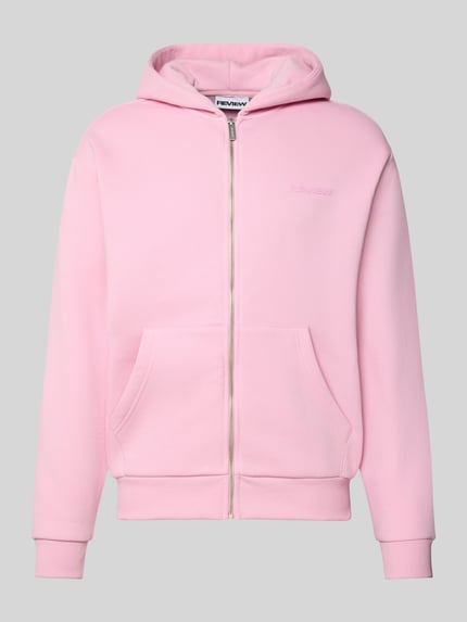 REVIEW Regular Fit Sweatjacke mit Logo-Applikation Rosa 2
