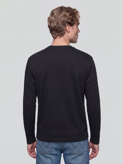 Marc O'Polo DENIM Langarmshirt mit geripptem Rundhalsausschnitt Black 5