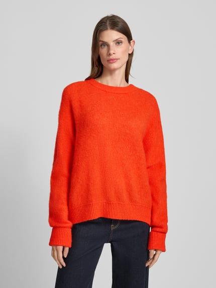 American Vintage Oversized gebreide pullover met ribboorden, model 'VITOW' Rood gemêleerd - 4
