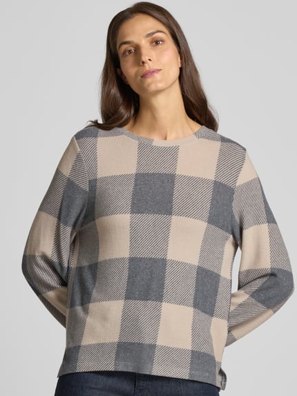 Tom Tailor Regular Fit Langarmshirt aus Viskose-Mix Taupe 3