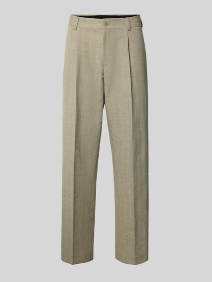 modern fit pantalon met katoen en linnen aandeel Shop The Look MANNEQUINE