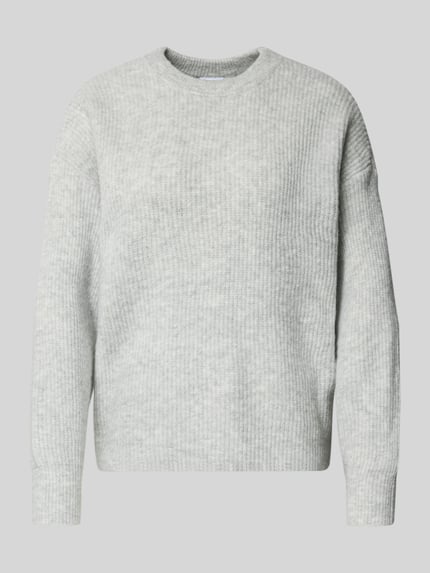 VILA Strickpullover mit Rundhalsausschnitt Modell 'KACHEL' Hellgrau 2
