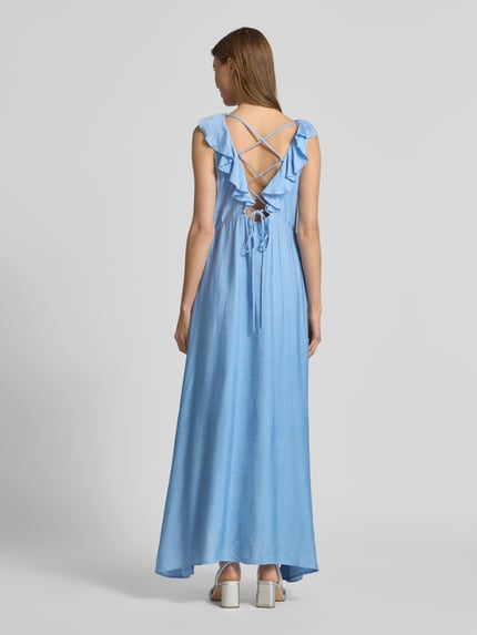 Moves Maxikleid mit Volants Modell 'Leanna' Hellblau 5