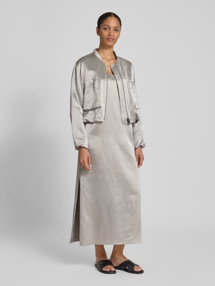 Luisa Cerano Midikleid mit Leinen-Anteil Silber 1