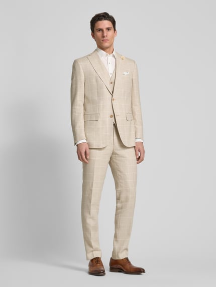 Carl Gross Slim Fit Anzughose aus hochwertigem Leinen-Mix Beige 1