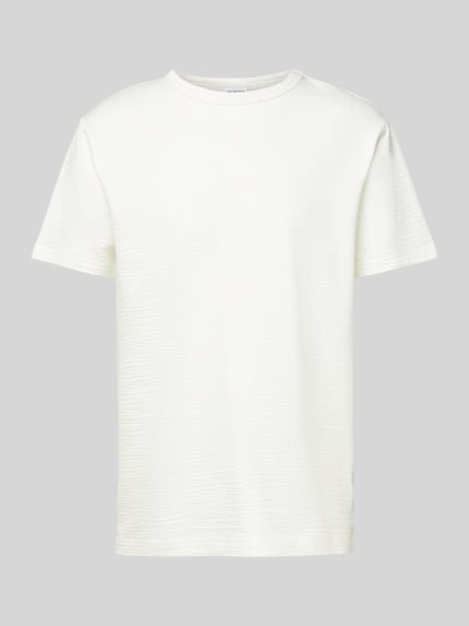Selected T-Shirt mit geripptem Rundhalsausschnitt Modell 'SANDER' Offwhite 2