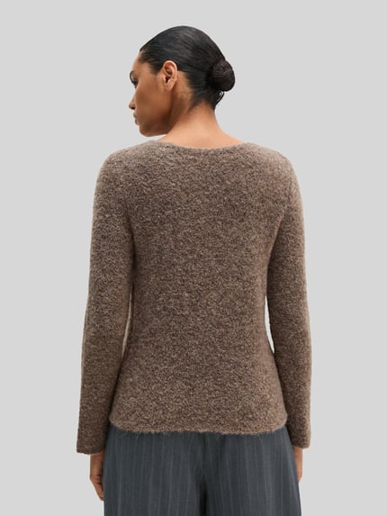 Marc O'Polo Pullover mit Bouclé-Struktur Taupe 5