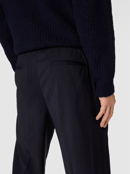 Lardini broek met streepmotief Donkerblauw - 3