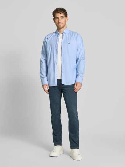 Fynch-Hatton Regular Fit Freizeithemd mit Button-Down-Kragen Modell 'All Season' Bleu 1