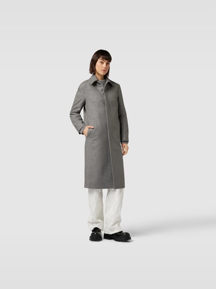 Filippa K Lange jas met platte kraag Donkergrijs - 1