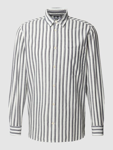 KnowledgeCotton Apparel Regular Fit Freizeithemd mit Knopfleiste Marine 2