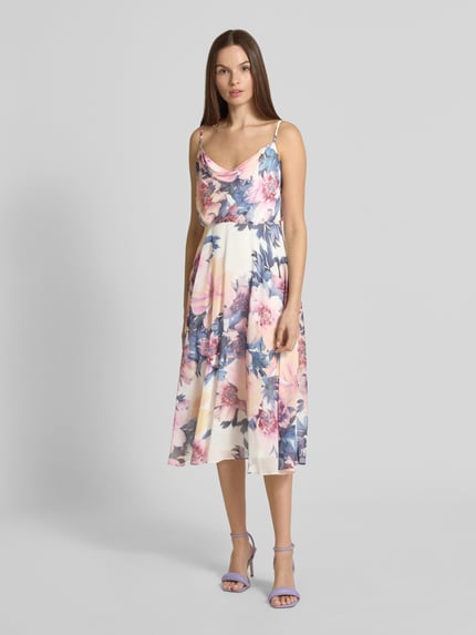 Jake*s Cocktail Cocktailkleid mit Wasserfall-Ausschnitt Ecru 4