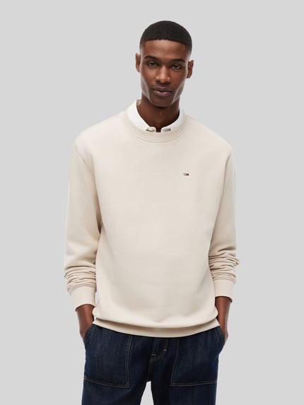 Tommy Jeans regular fit sweatshirt van katoenmix Beige - 4