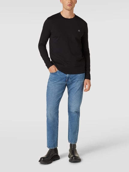 Marc O'Polo Longsleeve aus Baumwolle mit Label-Print Black 1