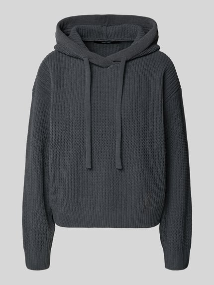 VERO MODA Regular Fit Strickpullover mit Kapuze Modell 'NEAT' Anthrazit 2