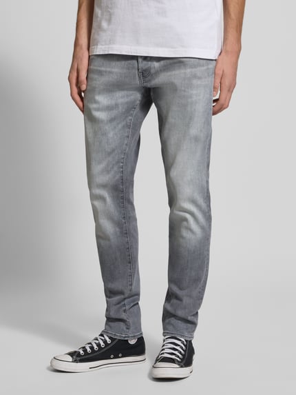 G-Star RAW Slim Fit Jeans im Used-Look Modell '3301' Hellgrau 4