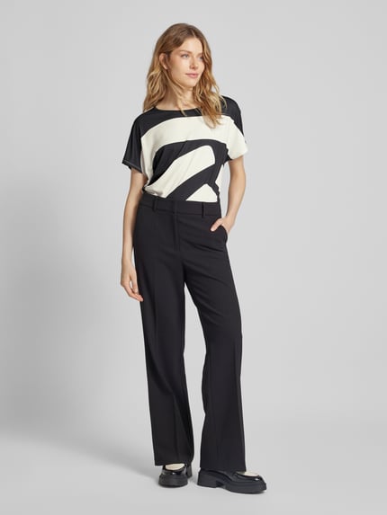 Oui T-shirt met ronde hals Zwart - 1