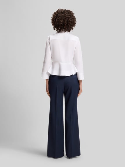 HUGO slim fit blouse van puur katoen met peplum model 'EMBRELLA' Wit - 5