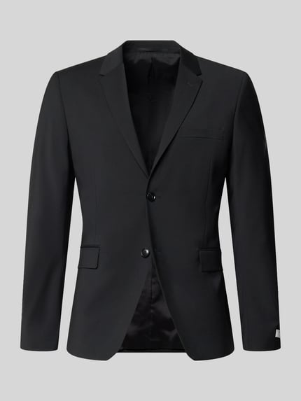 Productfoto, Slim Fit 2-knopen colbert met klepzakken model 'JAMIE' van Tiger Of Sweden, wolmix, reverskraag, zwart, gladde textuur