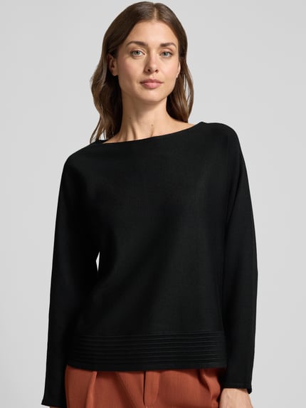 s.Oliver BLACK LABEL relaxed fit pullover van viscosemix Zwart - 3