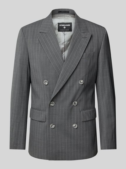 Strellson Slim fit colbert met klepzakken, model 'Ashton' Middengrijs - 2