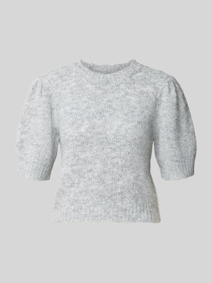 Productfoto, lichtgrijze regular fit pullover met wol model 'NOVAH' van VERO MODA, zachte textuur, voor Dames
