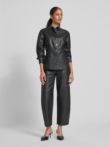 Jake*s Casual Overhemdblouse met knoopsluiting Zwart - 1