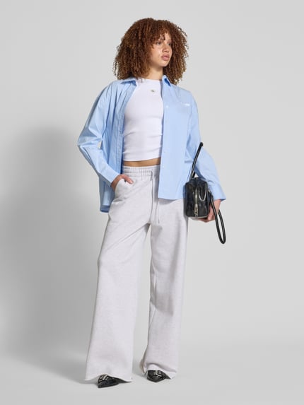 PEGADOR Bluzka o kroju oversized z wyhaftowanym logo model ‘EVA’ Jasnoniebieski 1