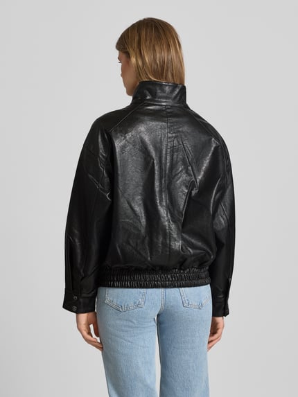 ONLY regular fit blouson in leerlook model 'JULIA' Black - 5