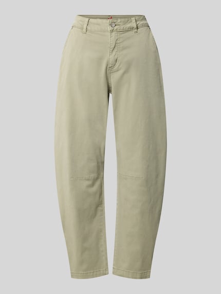 Productfoto, barrel fit broek met steekzakken van Buena Vista, katoenmix met viscose, knoop- en ritssluiting, lichtgroen, geronde pijpen