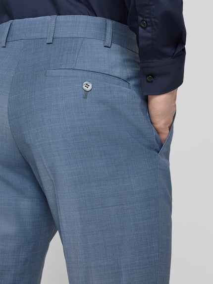 WILVORST Slim Fit Anzughose mit Bügelfalten Aqua 3