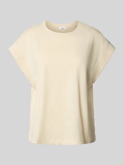 s.Oliver RED LABEL T-shirt o kroju relaxed fit z czystej bawełny Piaskowy 2