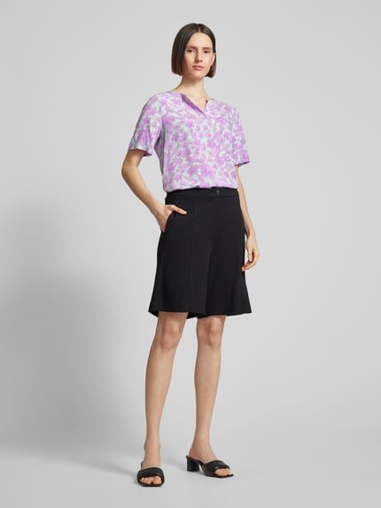 Montego Blouse met bloemenmotief en V-hals Mintgroen - 1