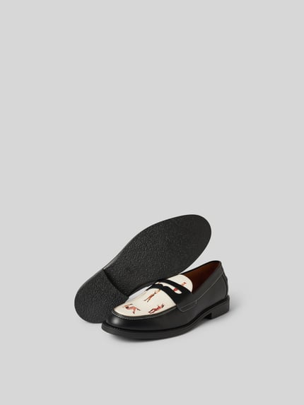Duke & Dexter Loafers met all-over motief Zwart - 5