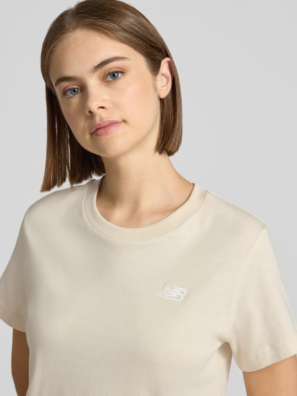 New Balance Regular Fit T-Shirt aus reiner Baumwolle Sand 3
