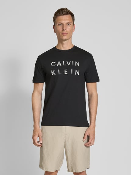 CK Calvin Klein T-Shirt mit Label-Print Black 4