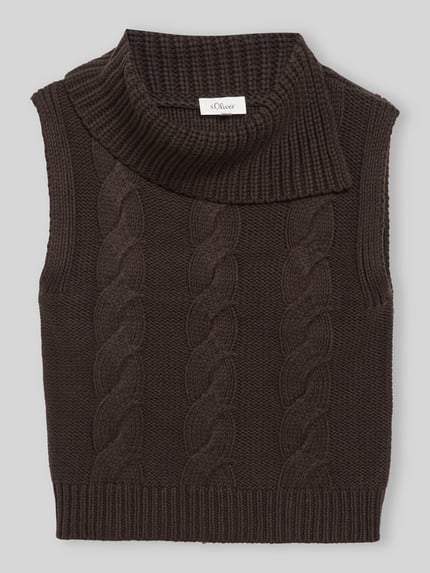 s.Oliver RED LABEL Regular Fit Pullunder mit breitem Rollkragen Dunkelbraun 2